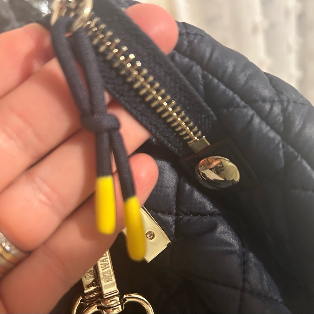 Navy, Yellow MZ Wallace Pippa Quilted Crossbody Bag - Picture 7 of 15